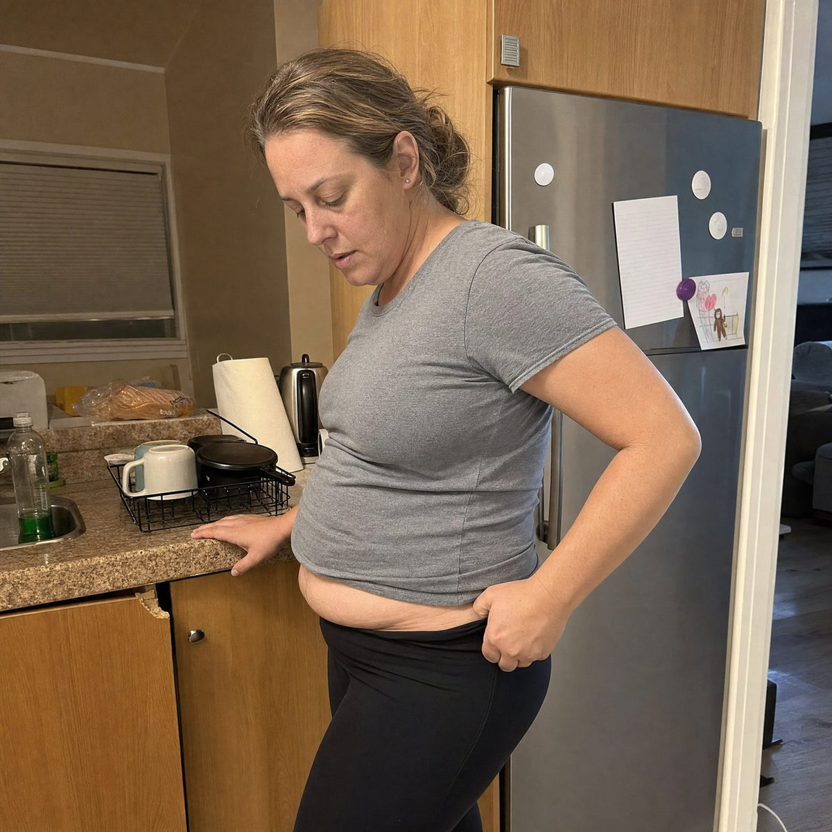 Day 1, evening, side profile in the kitchen